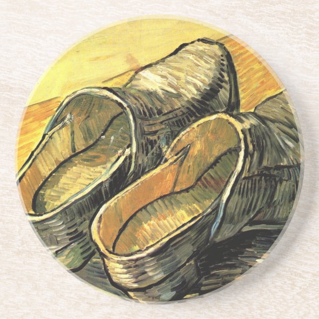 Vincent van Gogh - A Pair of Leather Clogs Drink Coaster (Front)