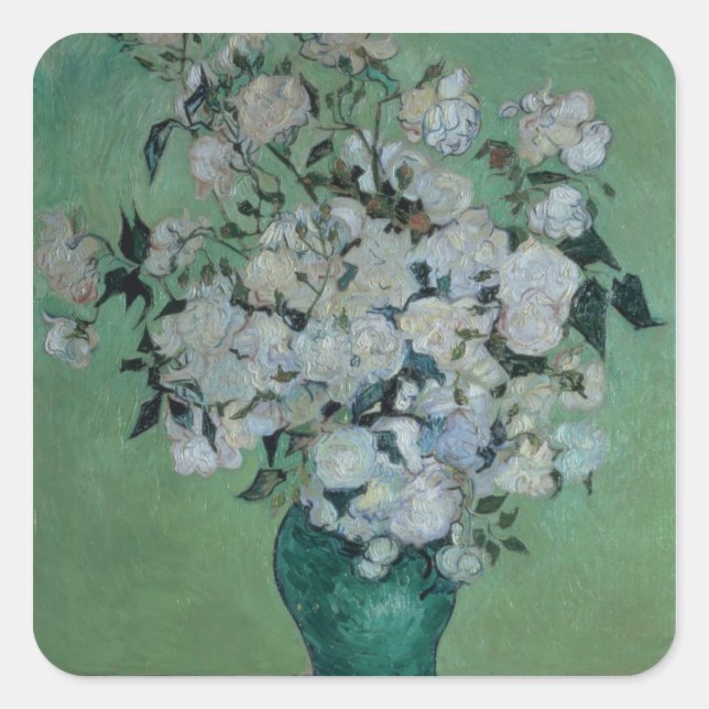 Vincent van Gogh | A Vase of Roses, 1890 Square Sticker (Front)