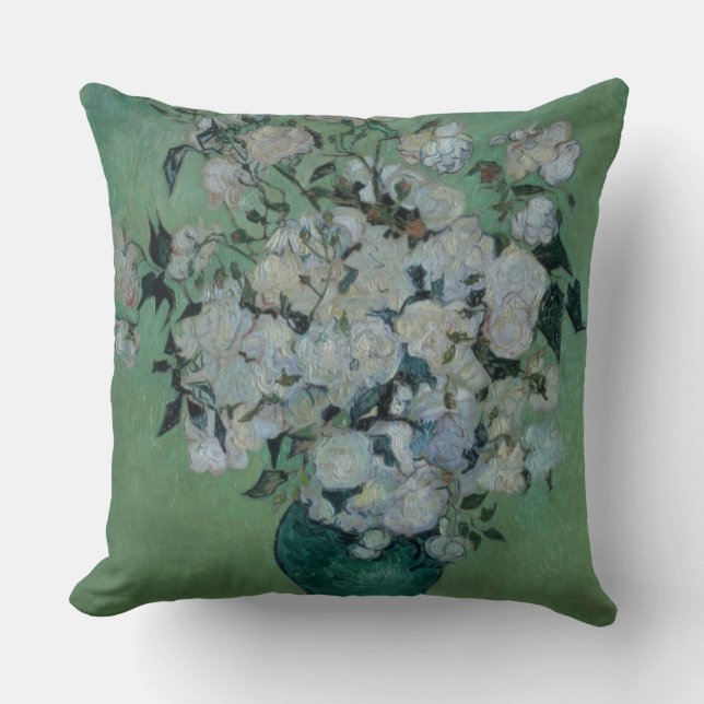 Vincent van Gogh | A Vase of Roses, 1890 Throw Pillow (Front)