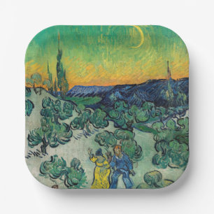 Vincent van Gogh - A Walk at Twilight Paper Plates