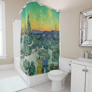 Vincent van Gogh - A Walk at Twilight Shower Curtain