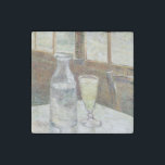 Vincent van Gogh Absinthe Famous Painting Stone Magnet<br><div class="desc">"Still Life with Absinthe" by Vincent van Gogh is a poignant exploration of the mysterious and intoxicating qualities associated with absinthe, a potent liquor popular during the late 19th century. The painting features a glass of absinthe placed on a table alongside a carafe, sugar cube, and slotted spoon, which were...</div>