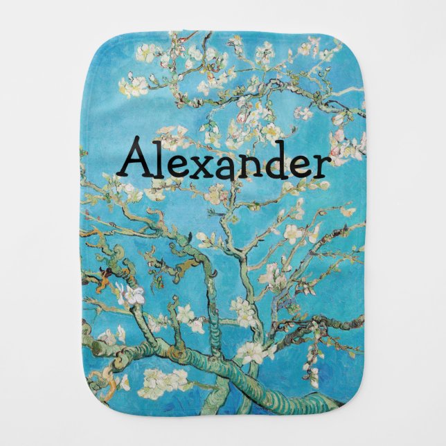 Vincent van Gogh - Almond Blossom Baby Burp Cloth (Front)