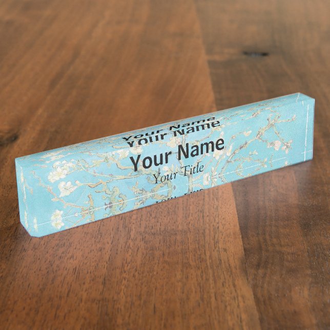 Vincent van Gogh - Almond Blossom Desk Name Plate (Side)