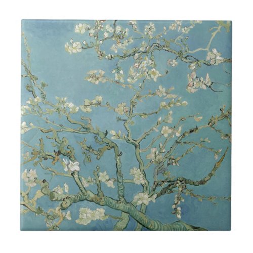 Vincent Van Gogh Almond Blossom Floral Painting Ceramic Tile