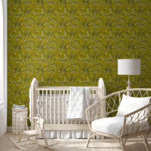 Vincent Van Gogh Almond Blossom on Oregano Green Wallpaper