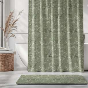 Vincent Van Gogh Almond Blossom on Sage Green Shower Curtain