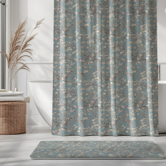 Vincent Van Gogh Almond Blossom on Slate Blue Shower Curtain