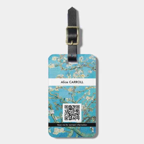 Vincent van Gogh _ Almond Blossom _ QR Code Luggage Tag