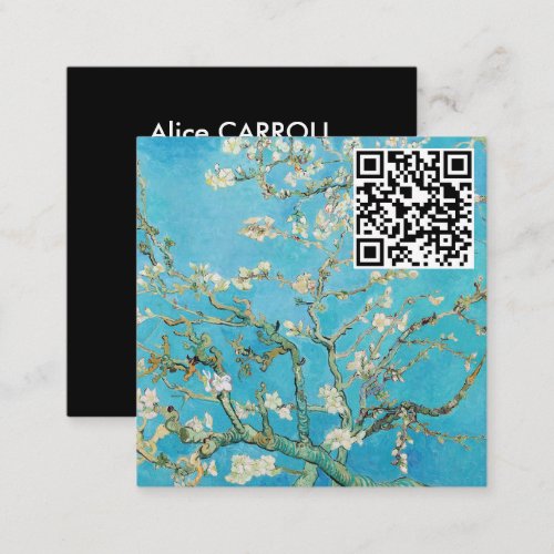 Vincent van Gogh _ Almond Blossom _ QR Code Square Business Card