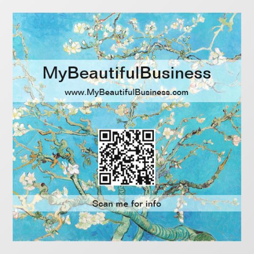 Vincent Van Gogh _ Almond Blossom QR Code Window Cling