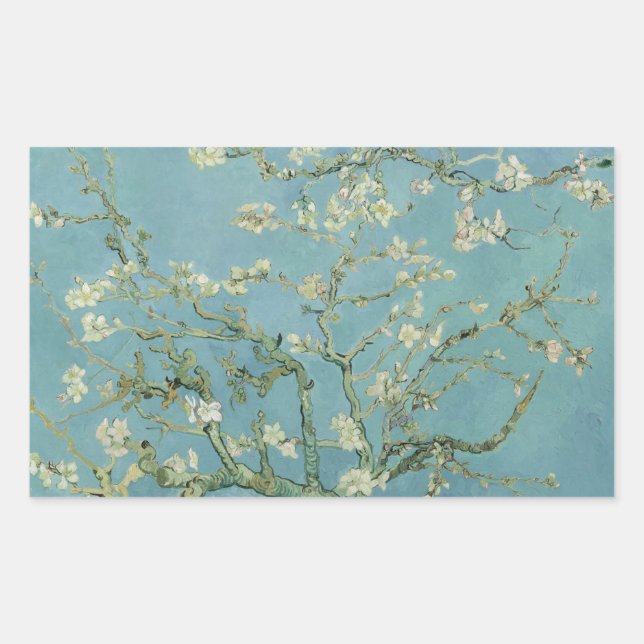 Vincent van Gogh - Almond Blossom Rectangular Sticker (Front)