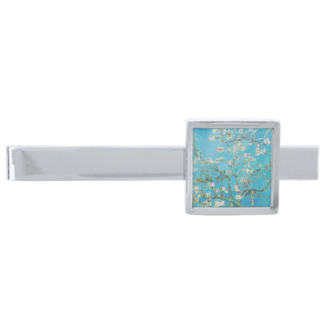 Vincent van Gogh - Almond Blossom Silver Finish Tie Bar (Front)