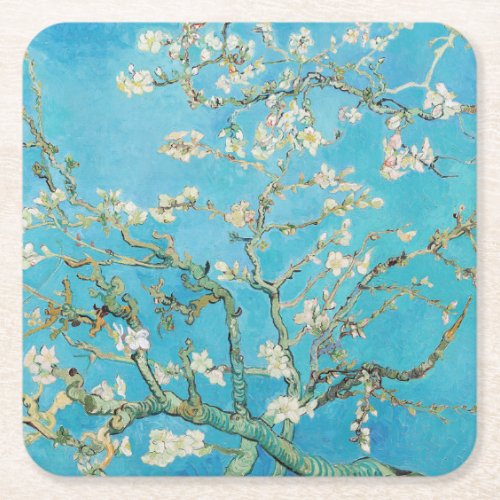 Vincent van Gogh _ Almond Blossom Square Paper Coaster