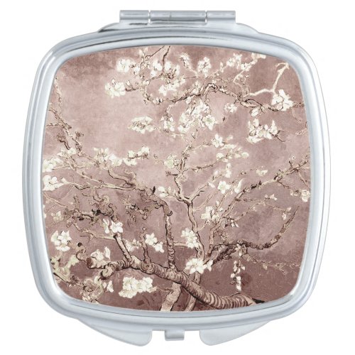 Vincent Van Gogh Almond Blossoms Beige Watch Compact Mirror