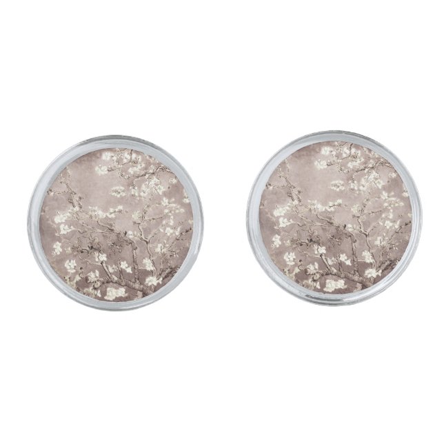 Vincent Van Gogh Almond Blossoms Beige Watch Cufflinks (Front)