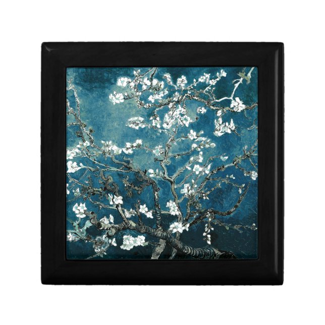 Vincent Van Gogh Almond Blossoms Dark Teal Gift Box (Front)