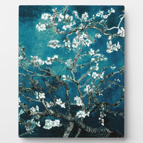 Vincent Van Gogh Almond Blossoms Dark Teal Plaque