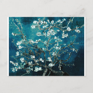 Vincent Van Gogh Almond Blossoms Dark Teal Postcard