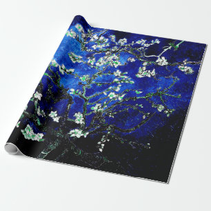 Vincent Van Gogh Almond Blossoms Deep Blue Wrapping Paper
