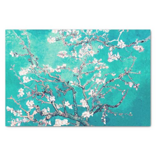 Vincent Van Gogh Almond Blossoms Turquoise Tissue Paper