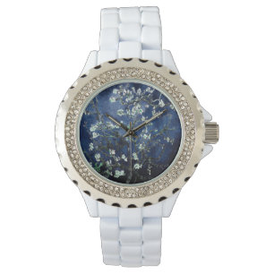 Vincent Van Gogh Almond Blossoms Watch Dark Blue