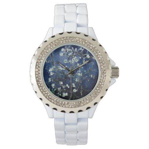 Vincent Van Gogh Almond Blossoms Watch Dark Blue