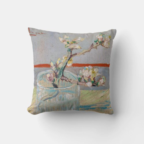 Vincent van Gogh _ Almond Branch in a Glass Throw Pillow