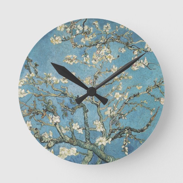 Vincent van Gogh | Almond branches in bloom, 1890 Round Clock (Front)