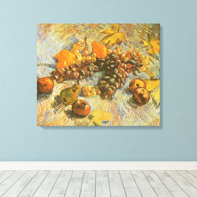 Vincent van Gogh - Apples, Pears, Lemons, Grapes Canvas Print (Insitu(Wood Floor))