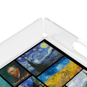 Vincent Van Gogh Art Gallery Collage Acrylic Tray