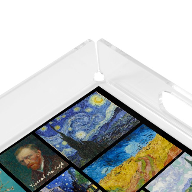 Vincent Van Gogh Art Gallery Collage Acrylic Tray (Corner)