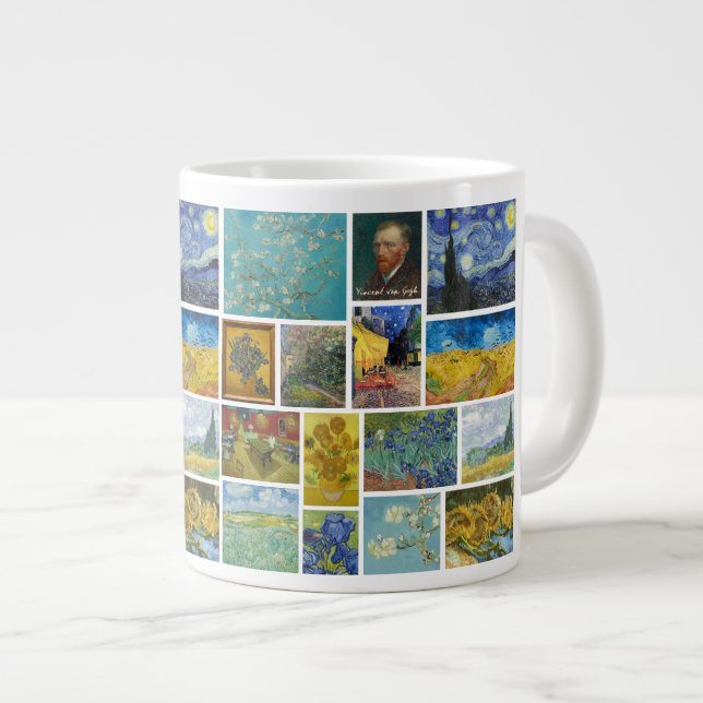 Vincent Van Gogh Art Gallery Collage Giant Coffee Mug (Front Right)