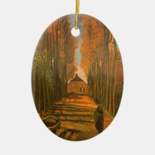 Vincent van Gogh - Avenue of Poplars in Autumn Ceramic Ornament
