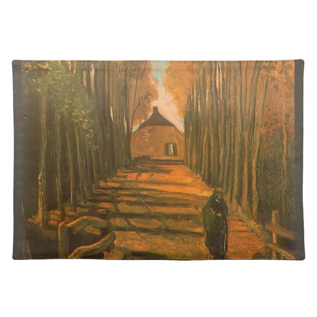 Vincent van Gogh - Avenue of Poplars in Autumn Cloth Placemat (Front)