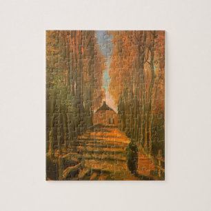 Vincent van Gogh - Avenue of Poplars in Autumn Jigsaw Puzzle