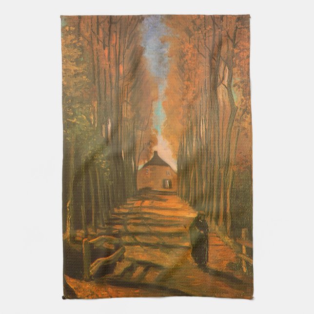 Vincent van Gogh - Avenue of Poplars in Autumn Kitchen Towel (Vertical)