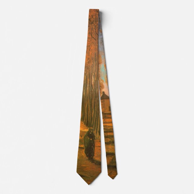 Vincent van Gogh - Avenue of Poplars in Autumn Neck Tie (Front)