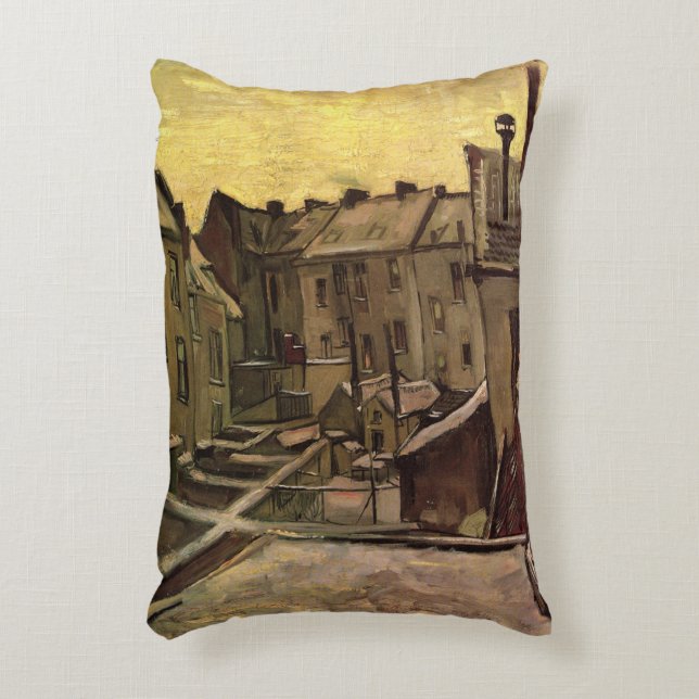 Vincent van Gogh, Backyards of Old Houses, Antwerp Accent Pillow (Front(Vertical))