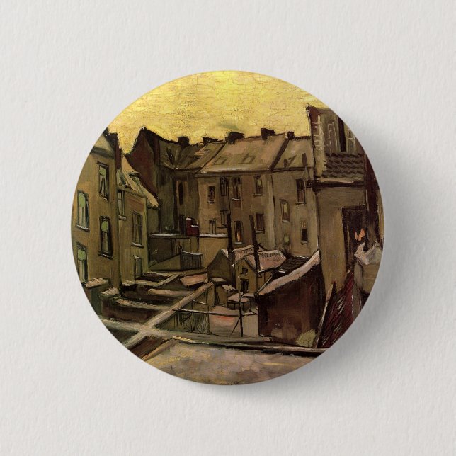 Vincent van Gogh, Backyards of Old Houses, Antwerp Button (Front)