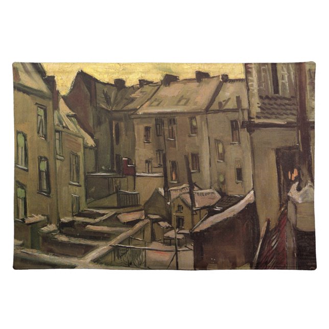 Vincent van Gogh, Backyards of Old Houses, Antwerp Cloth Placemat (Front)