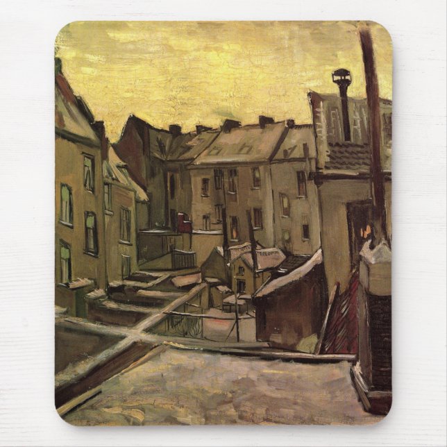 Vincent van Gogh, Backyards of Old Houses, Antwerp Mouse Pad (Front)