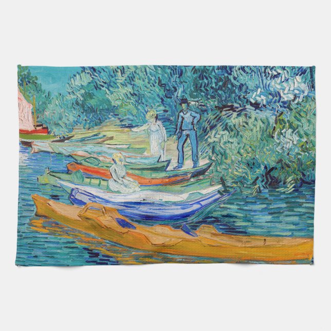 Vincent van Gogh - Bank of the Oise at Auvers Kitchen Towel (Horizontal)