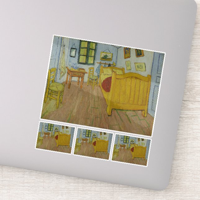 Vincent Van Gogh, Bedroom in Arles, 1st Version Sticker (Detail)