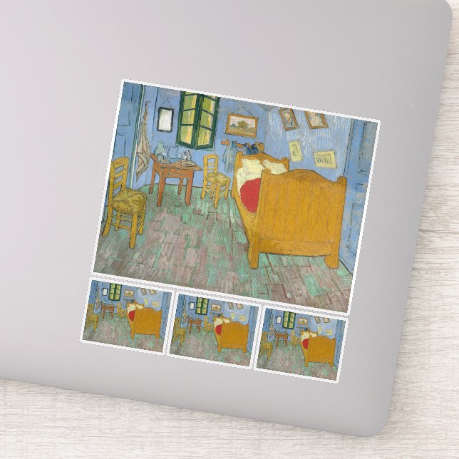 Vincent Van Gogh, Bedroom in Arles, 2nd Version Sticker (Detail)