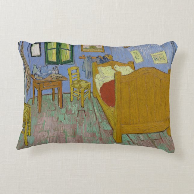 Vincent Van Gogh Bedroom Painting Accent Pillow (Back)