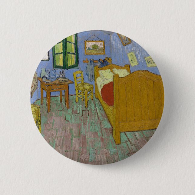 Vincent Van Gogh Bedroom Painting Button (Front)