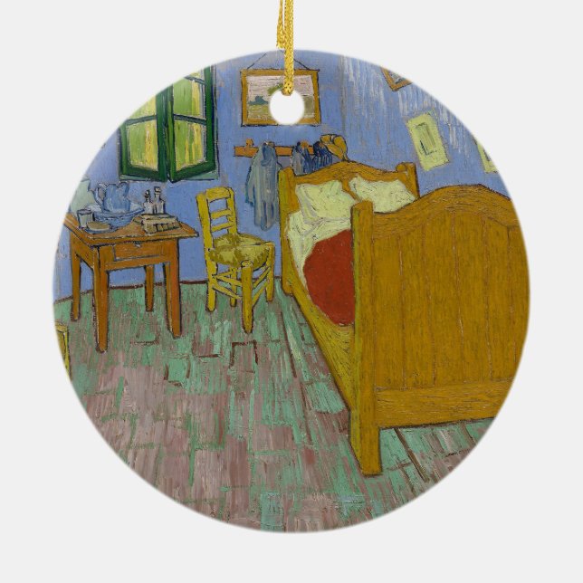 Vincent Van Gogh Bedroom Painting Ceramic Ornament (Back)