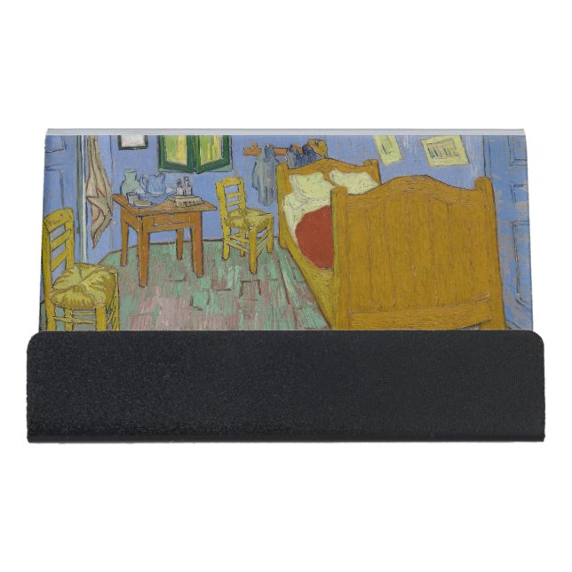 Vincent Van Gogh Bedroom Painting Desk Business Card Holder (Front)