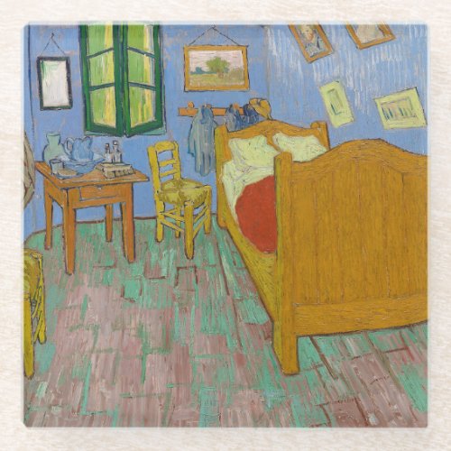 Vincent Van Gogh Bedroom Painting Glass Coaster